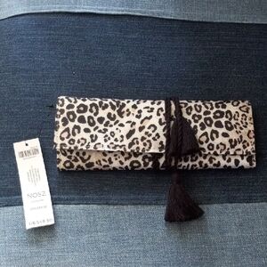 NWT Chico's Leopard Print Jewelry Roll Travel Bag